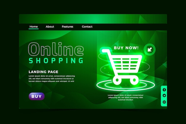 Shopping online website futuristic style