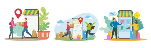 Процесс покупки и оплаты онлайн на компьютере, смартфоне и планшете