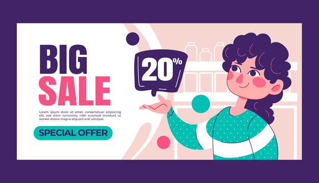 Free vector shopping sale banner design