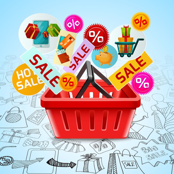 मुफ़्त वेक्टर shopping sale concept