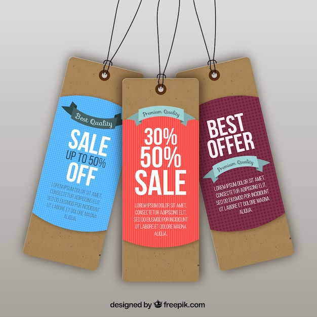 Vettore gratuito shopping tags