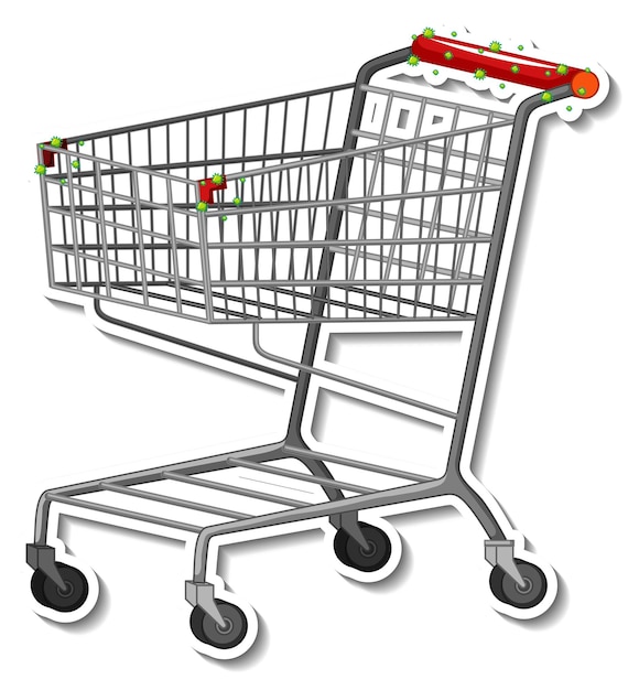 Free vector shopping trolley on white background