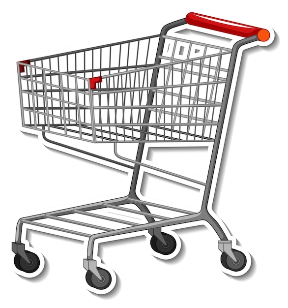 Free vector shopping trolley on white background