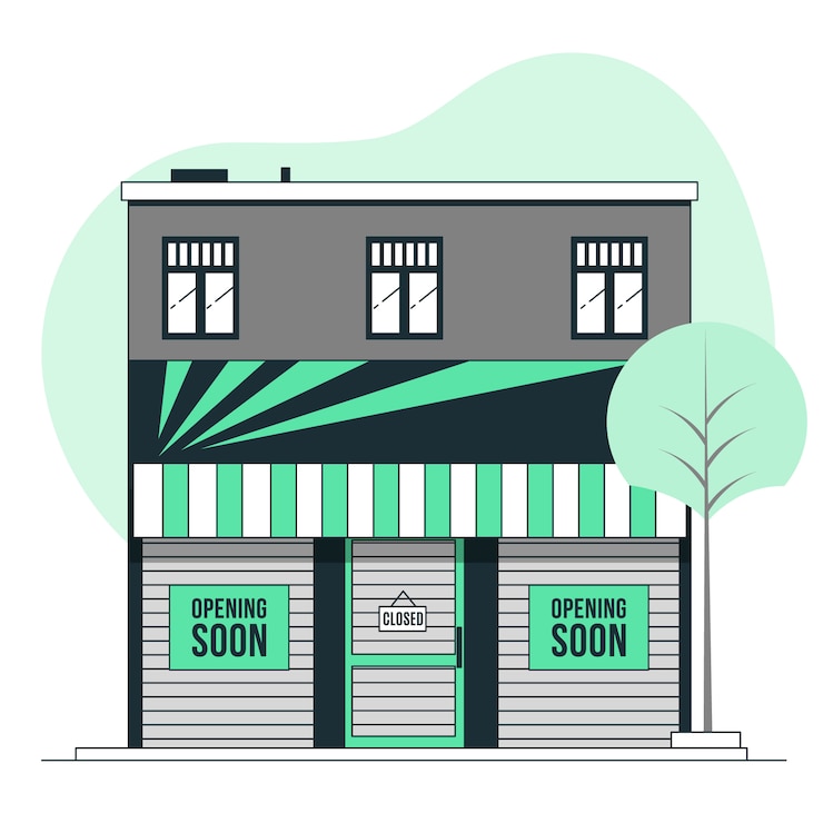 Free Vector shops re-opening soon concept illustration