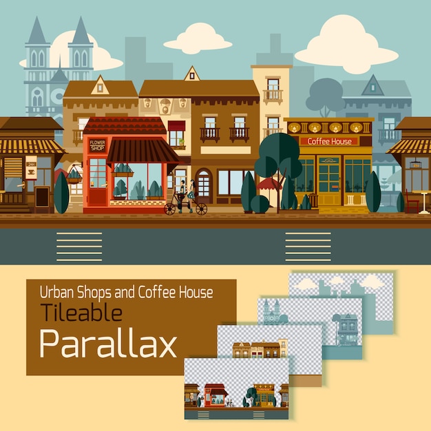 Бесплатное векторное изображение Магазины tileable parallax