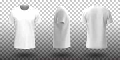 Бесплатное векторное изображение Макет белой футболки с короткими рукавами