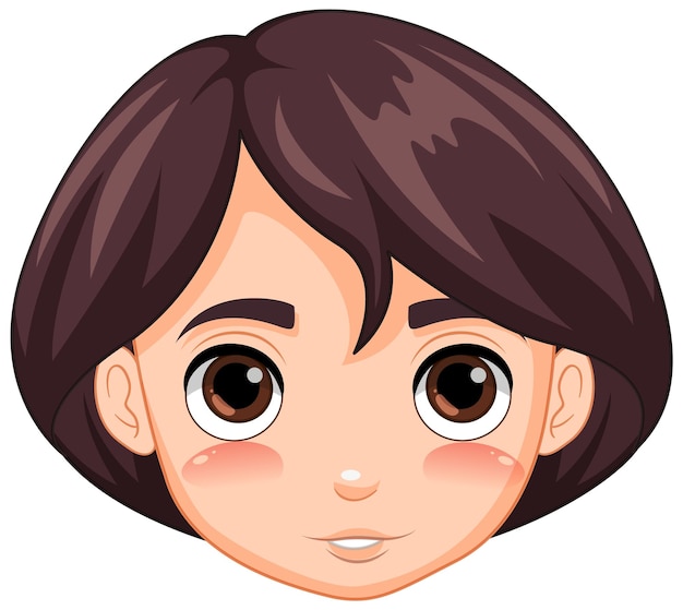 Free vector shorthaired girl with vector cartoon illustration
