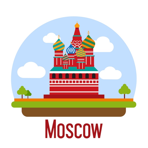 Free vector showplace illustration with all famous buildings.