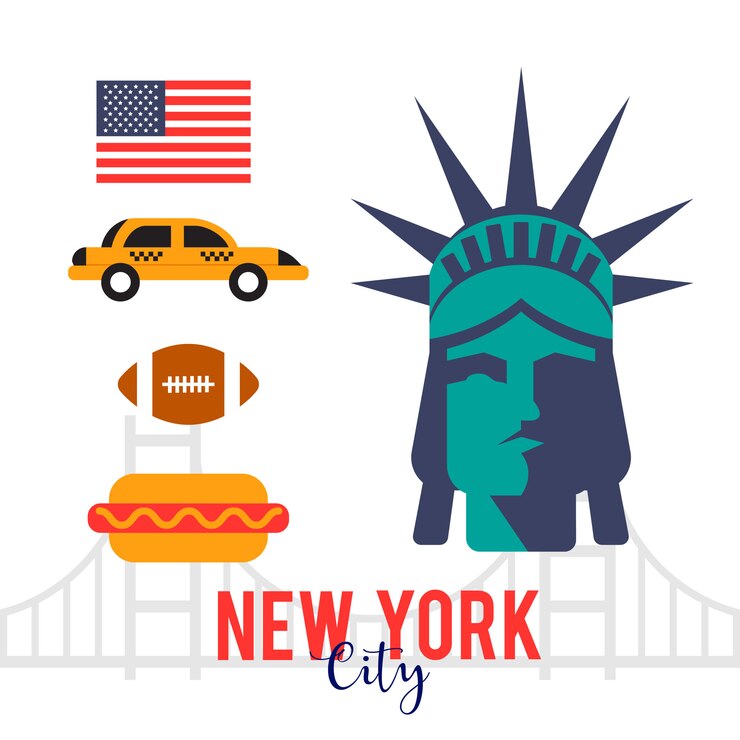 Free Vector showplace illustration with all famous buildings.