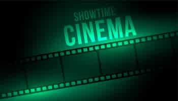 Free vector showtime cinema background with film strip reel