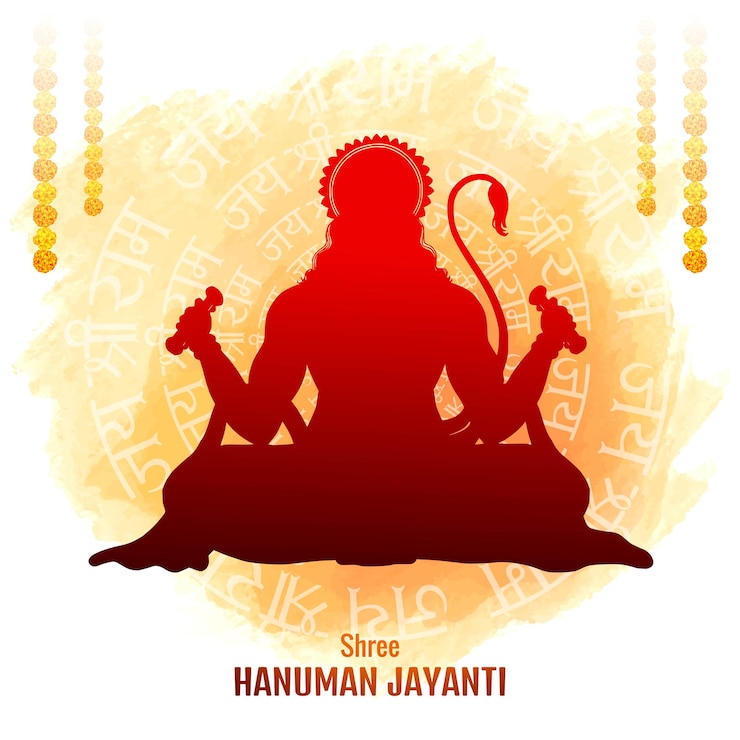 मुफ़्त वेक्टर shree hanuman jayanti celebrates the birth of lord hanuma