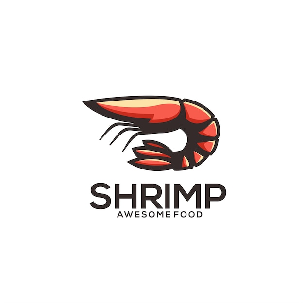 Free vector shrimp illustration mascot logo design