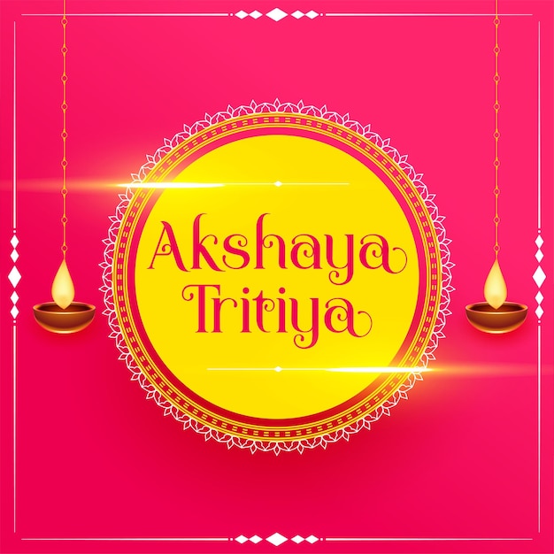 Free vector shubh akshaya tritiya wishes poster with diya design