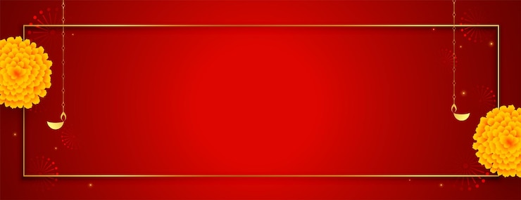 मुफ़्त वेक्टर shubh deepavali red banner with text space and floral design