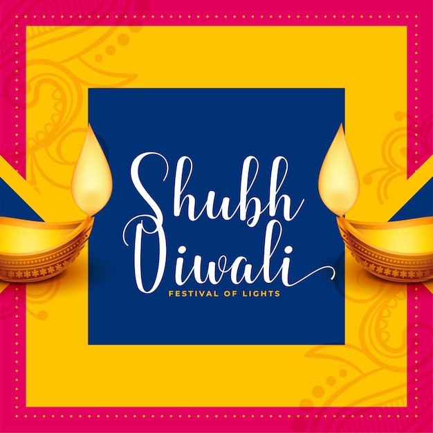 Diya 램프와 shubh deepawali 축제 배경