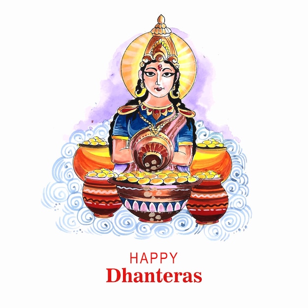 Shubh dhanteras goddess laxami celebration background