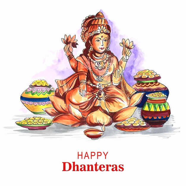 Shubh dhanteras goddess laxami celebration background