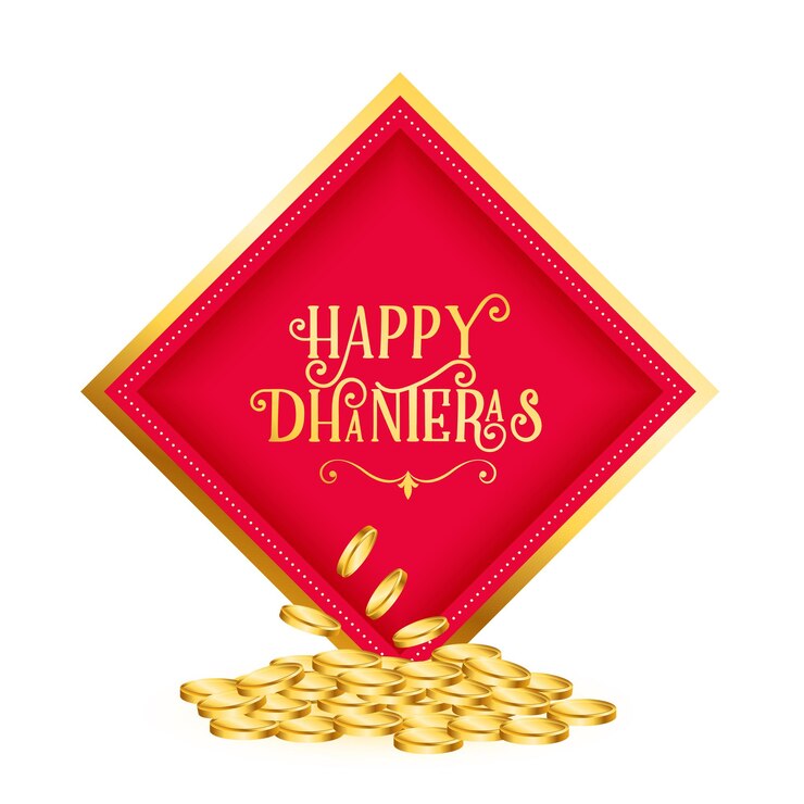 मुफ़्त वेक्टर shubh dhanteras greeting background with golden coin design vector