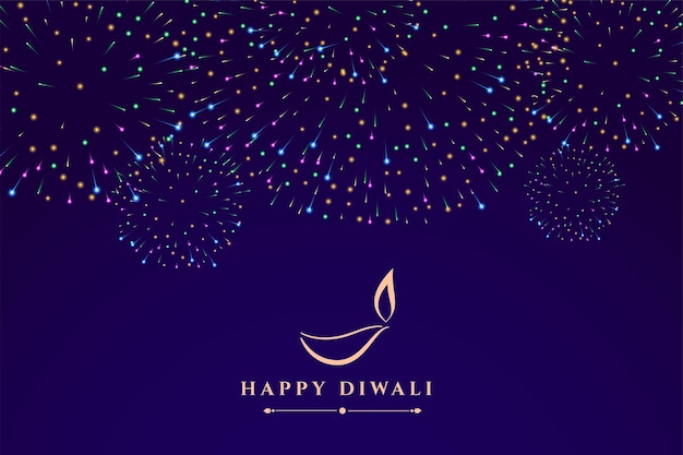 Banner shubh diwali con fuochi d'artificio colorati