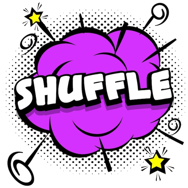 Бесплатное векторное изображение shuffle comic яркий шаблон с речевыми пузырями на красочных рамах