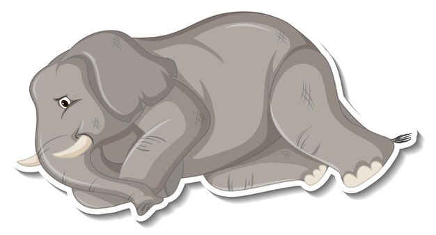 Sick elephant animal cartoon sticker