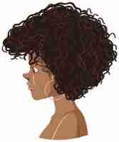 Free vector side of afro woman isolated