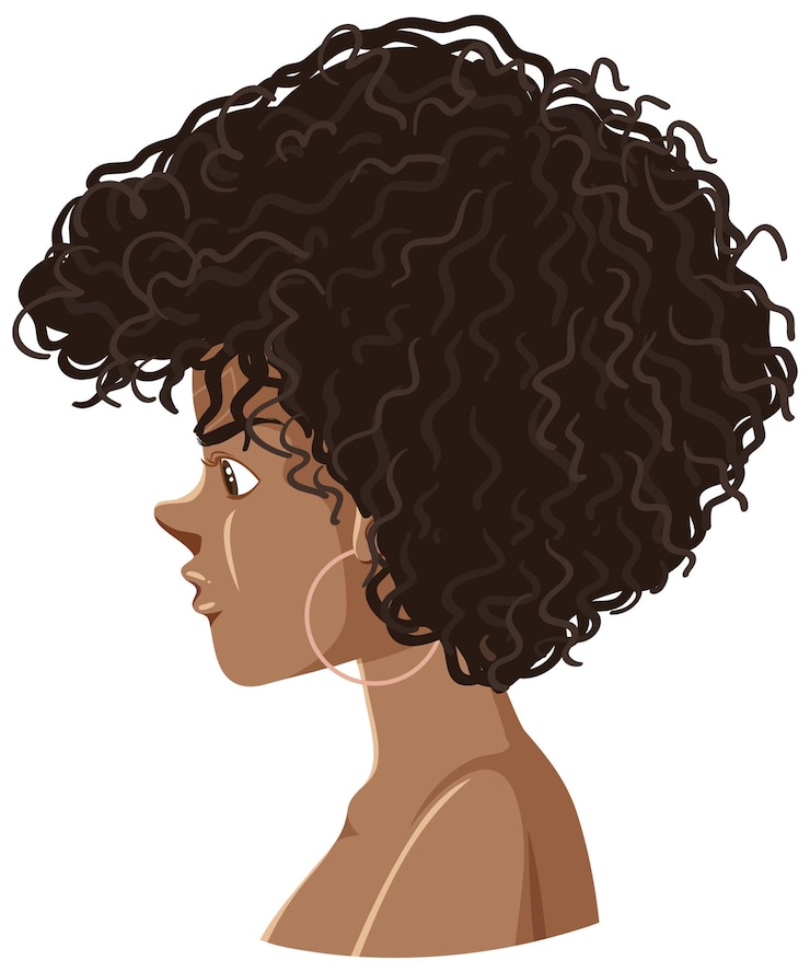 Free Vector side of afro woman isolated