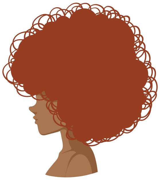 Side of afro woman isolated