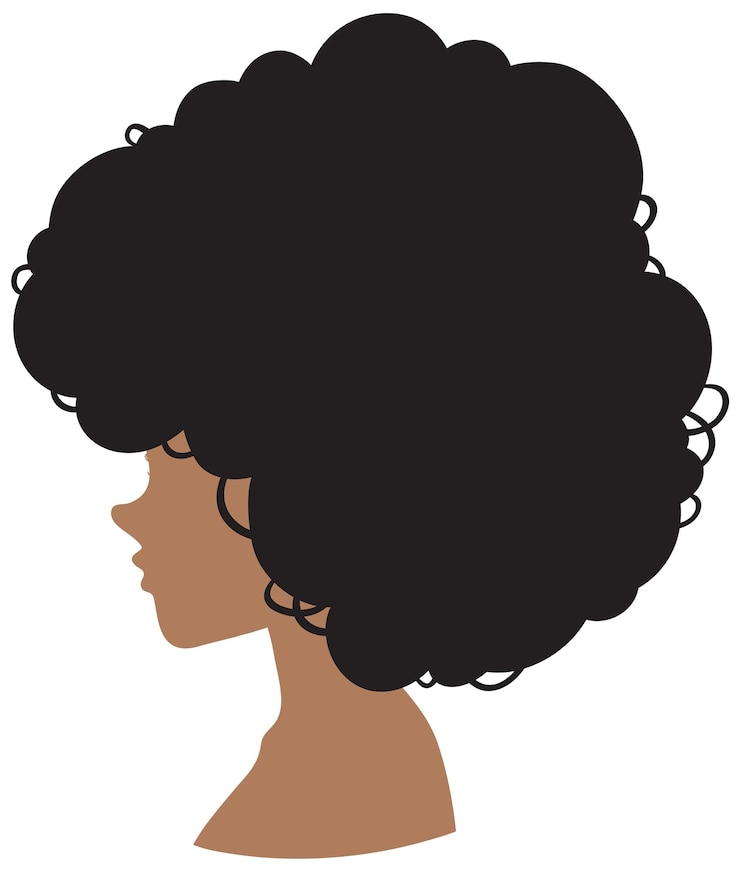 Free Vector side of afro woman isolated