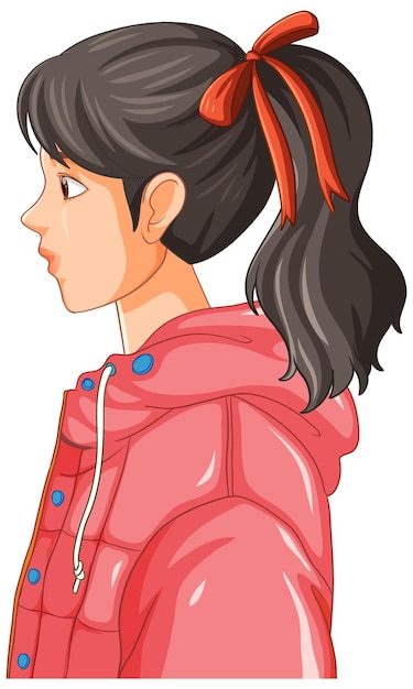 Free vector side of teen woman cartoon