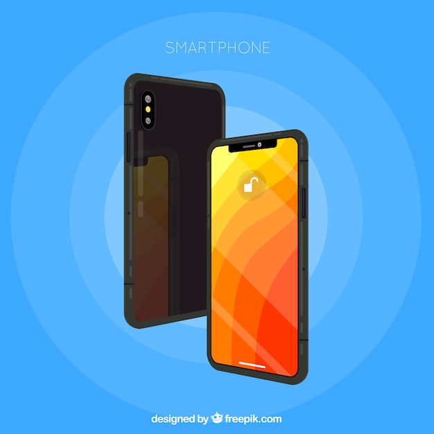 Free vector side view of mobile phone