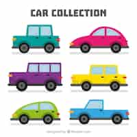 Free vector side view of simple flat cars