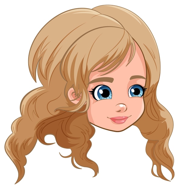 Free vector side of woman head cartoon