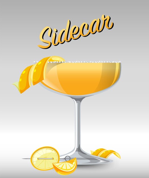 Sidecar cocktail in the glass