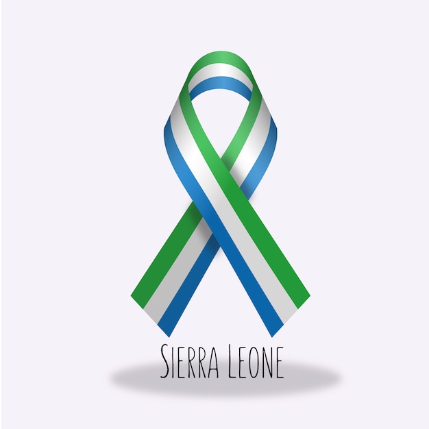 Sierra leone flag ribbon design