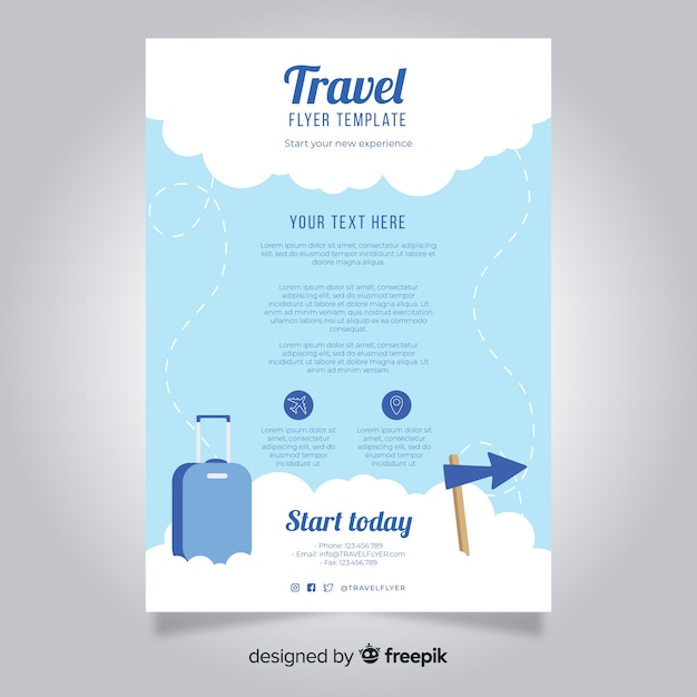 Sign in a cloud travel flyer