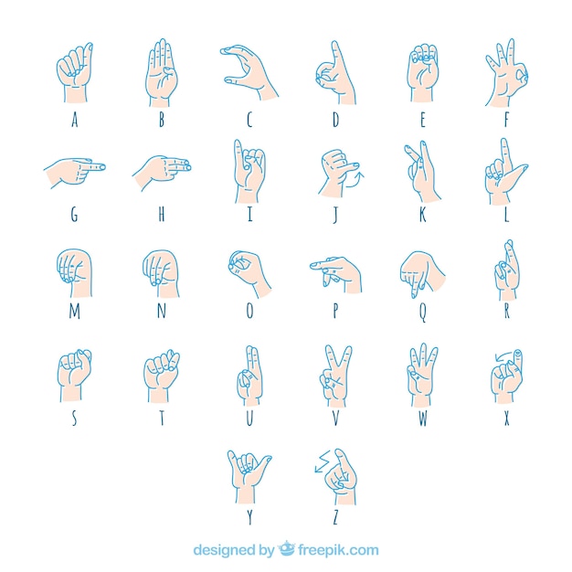 Free vector sign language alphabet