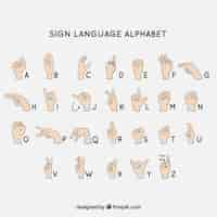 Free vector sign language alphabet