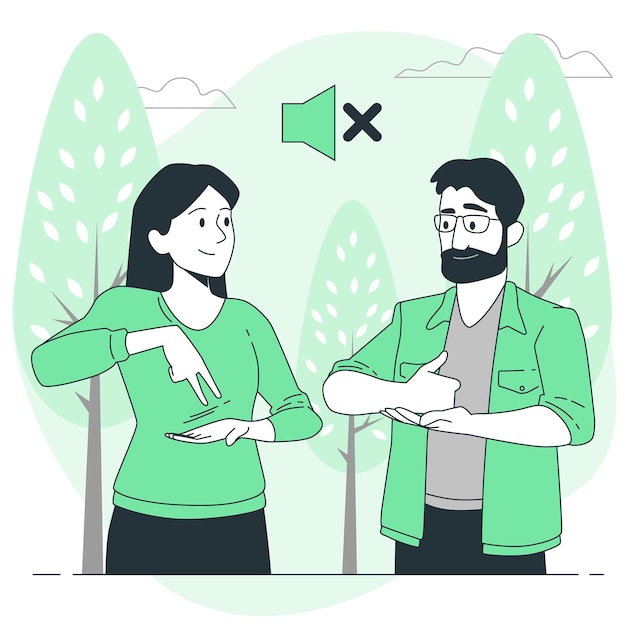 Free vector sign language concept illustration