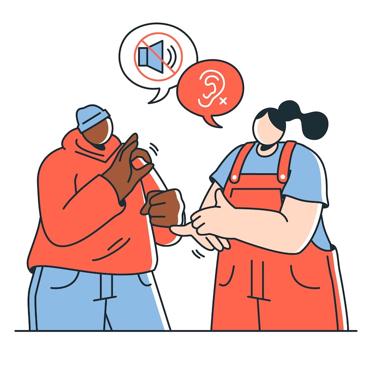 無料Vector サイン言語の概念のイラスト