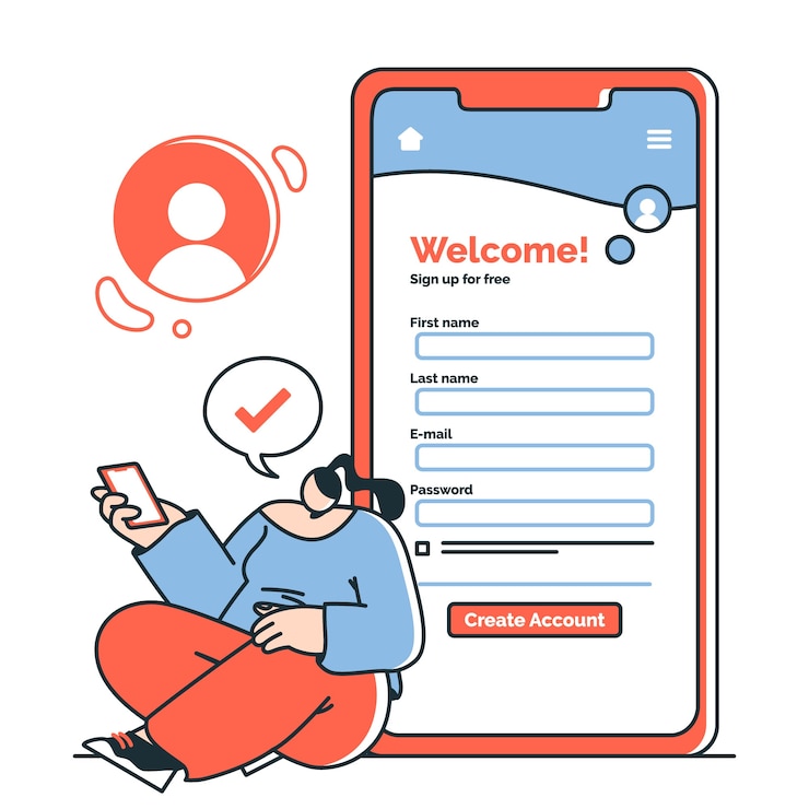 Free Vector sign up concept illustration