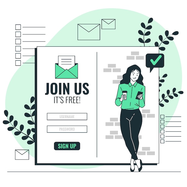 Sign up concept illustration