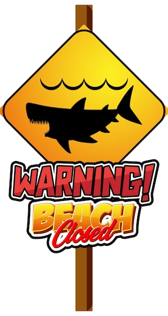 Free vector sign for warning beach closed