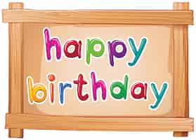 Free vector a signboard with a happy birthday template