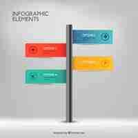 Free vector signpost infographic