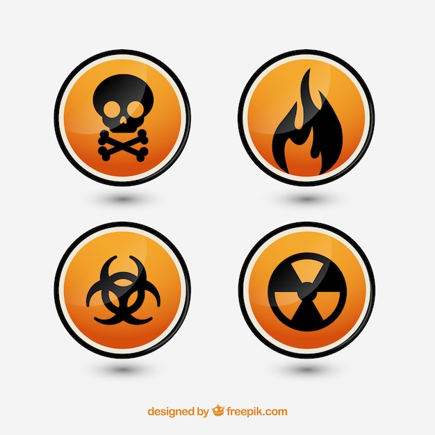 Free vector signs of danger set