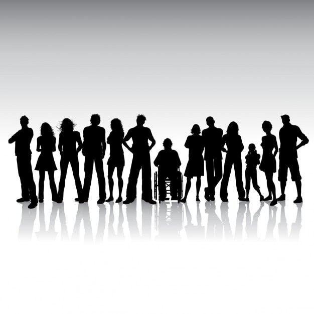 Free Vector silhoeutte of a huge crowd of people