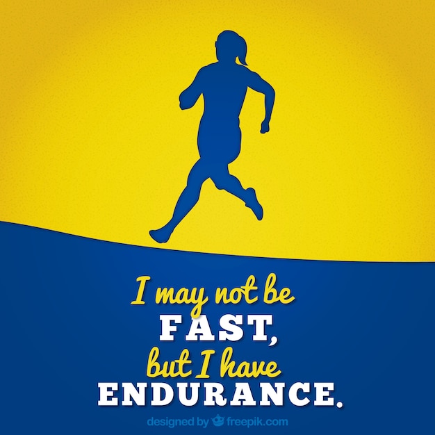 Silhouette background running with inspiring message