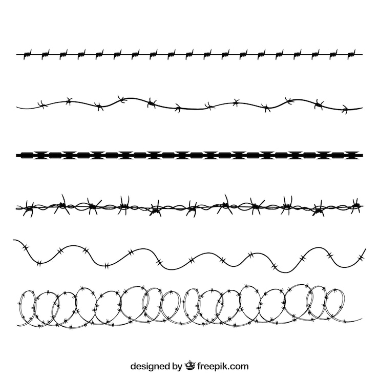 Free Vector silhouette barbed wire collection