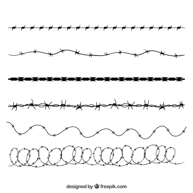 Silhouette barbed wire collection